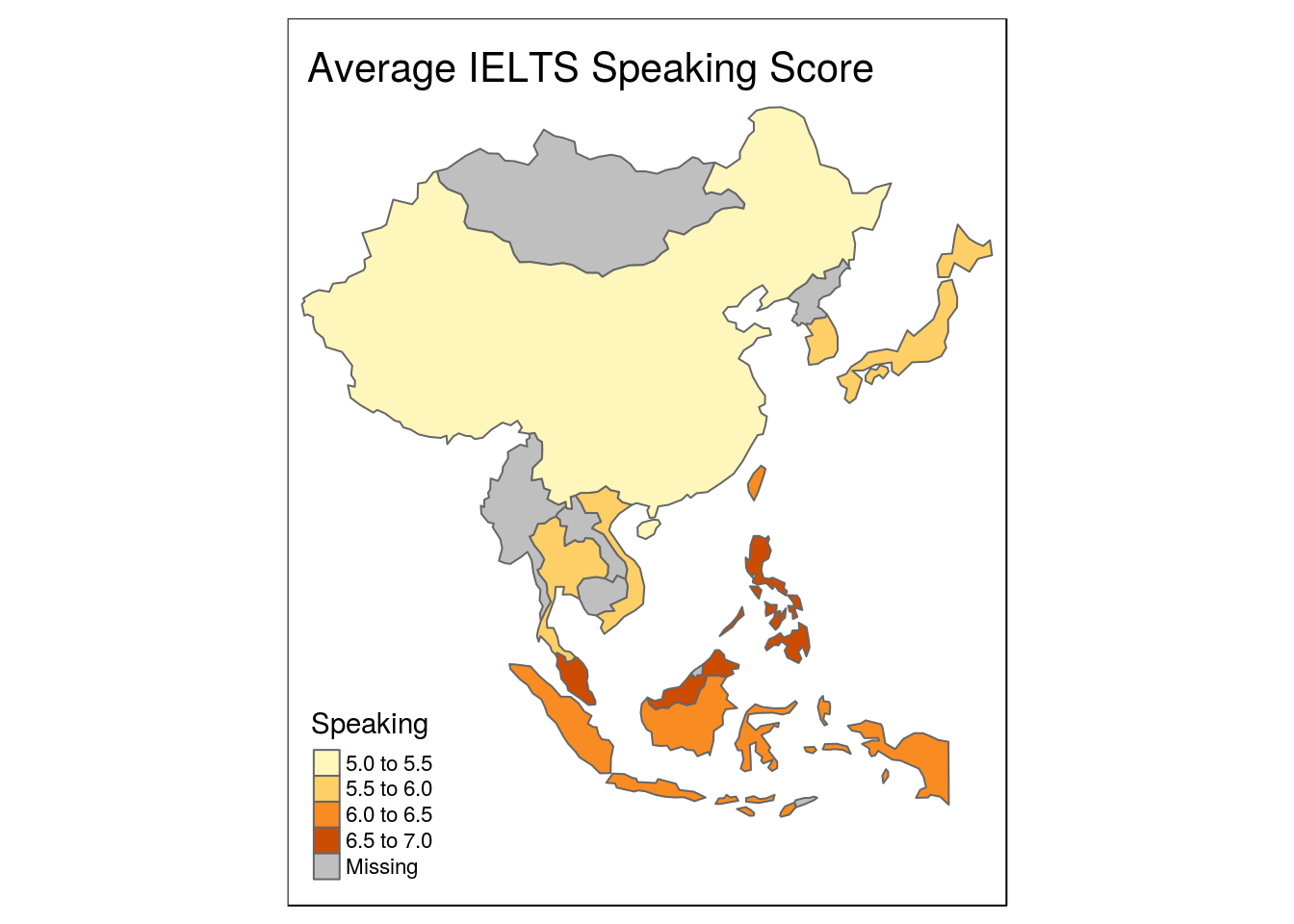 Communicating IELTS Averages with Maps - Part I